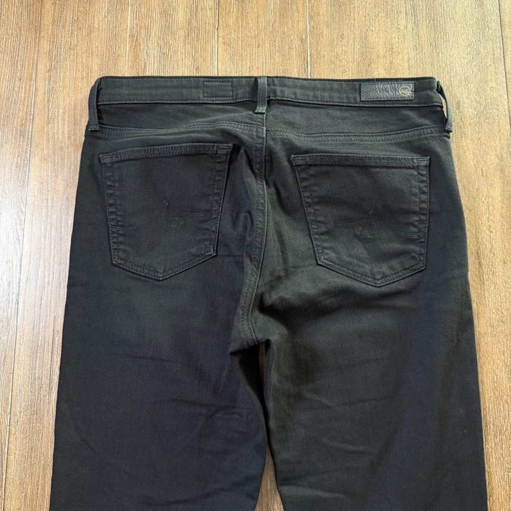 AG The Stevie Ankle Slim Straight Jeans Raw hem Black Step Crop Mid Rise - Picture 10 of 11